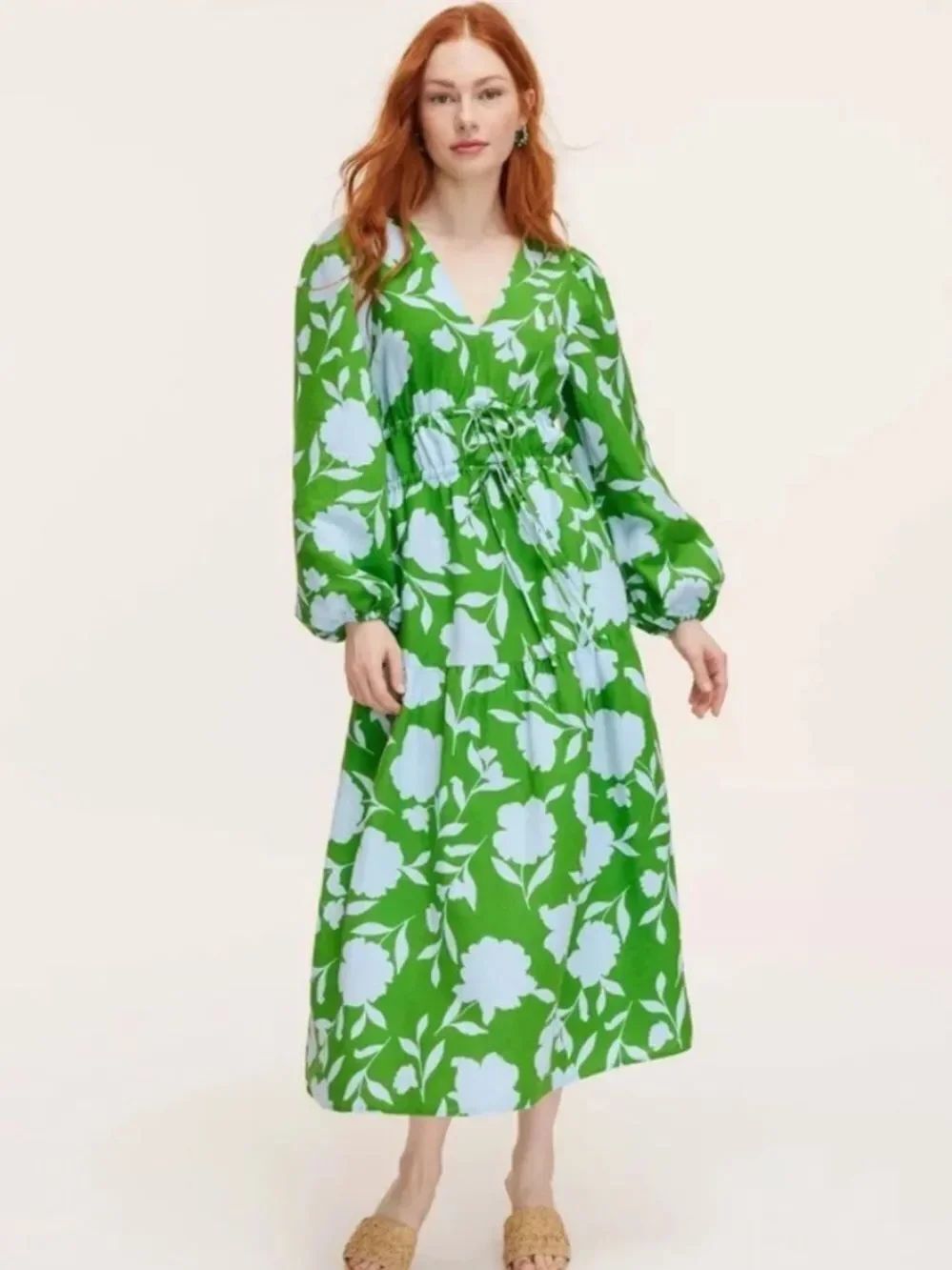 NWT Kate Spade x Target Womans Long Sleeve Linen Maxi Dress Size XL